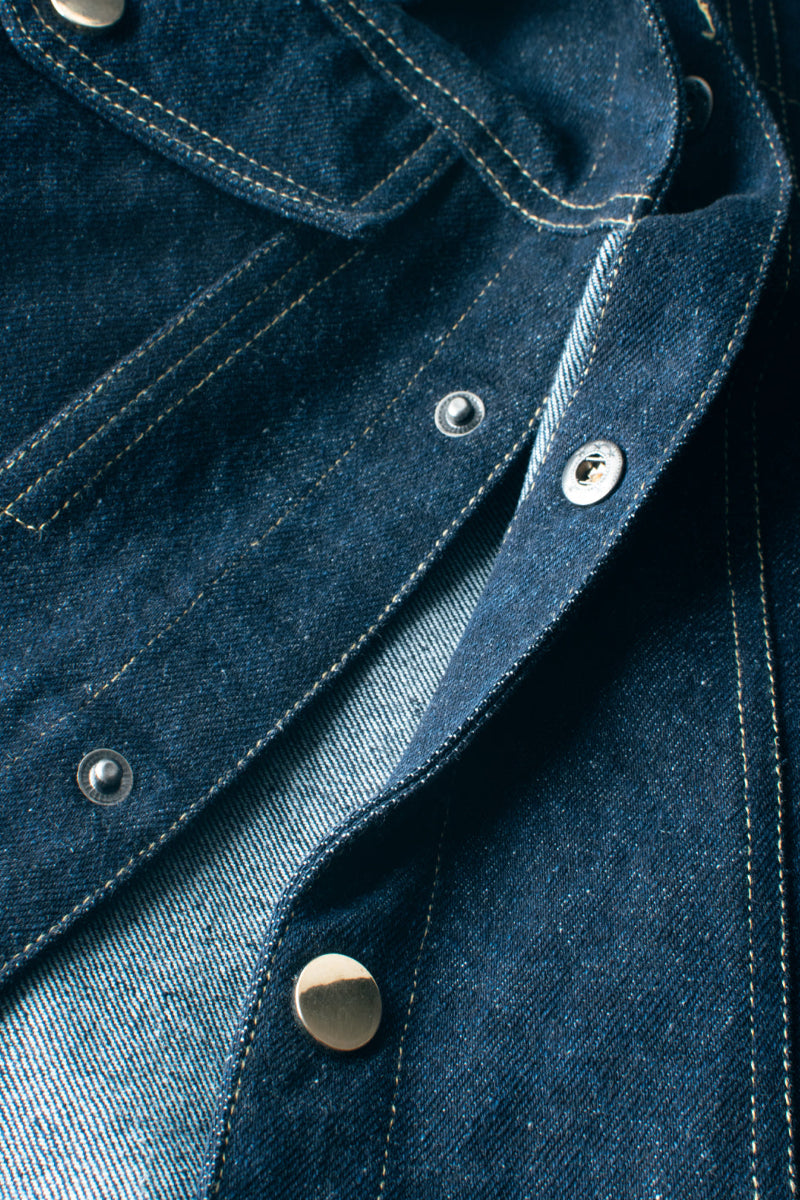 Indigo Cosmic Face Street Style Denim Jacket